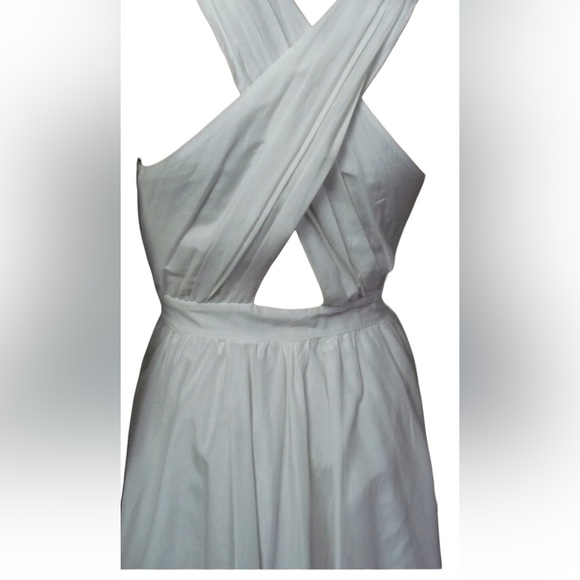 Catherine Malandrino Bleach White Annabeth Crisscross Silk Dress size 4 - Picture 9 of 15